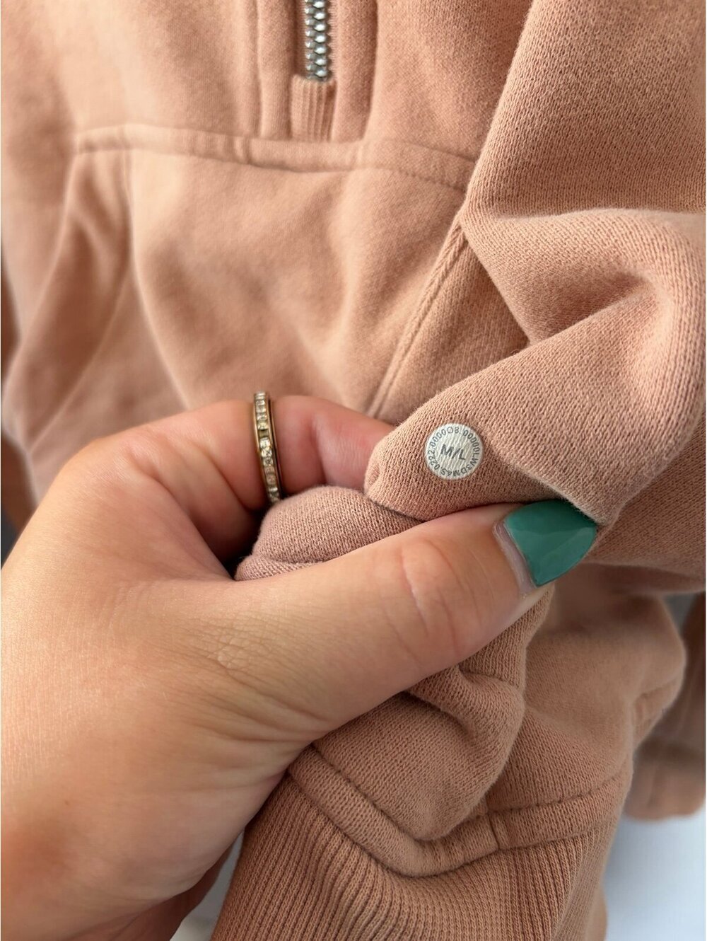 Lululemon Scuba Oversized Half-Zip Hoodie Pink Clay size M/L. $118 retail. EUC. - Picture 2 of 6